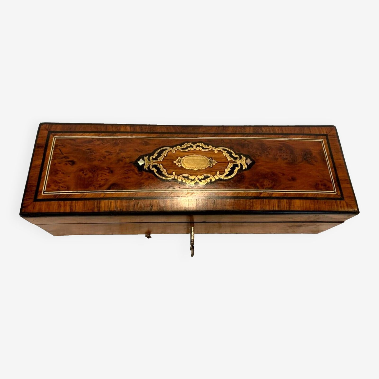 Glove Box In Thuja Burl Napoleon III Boulle Marquetry 19th Century