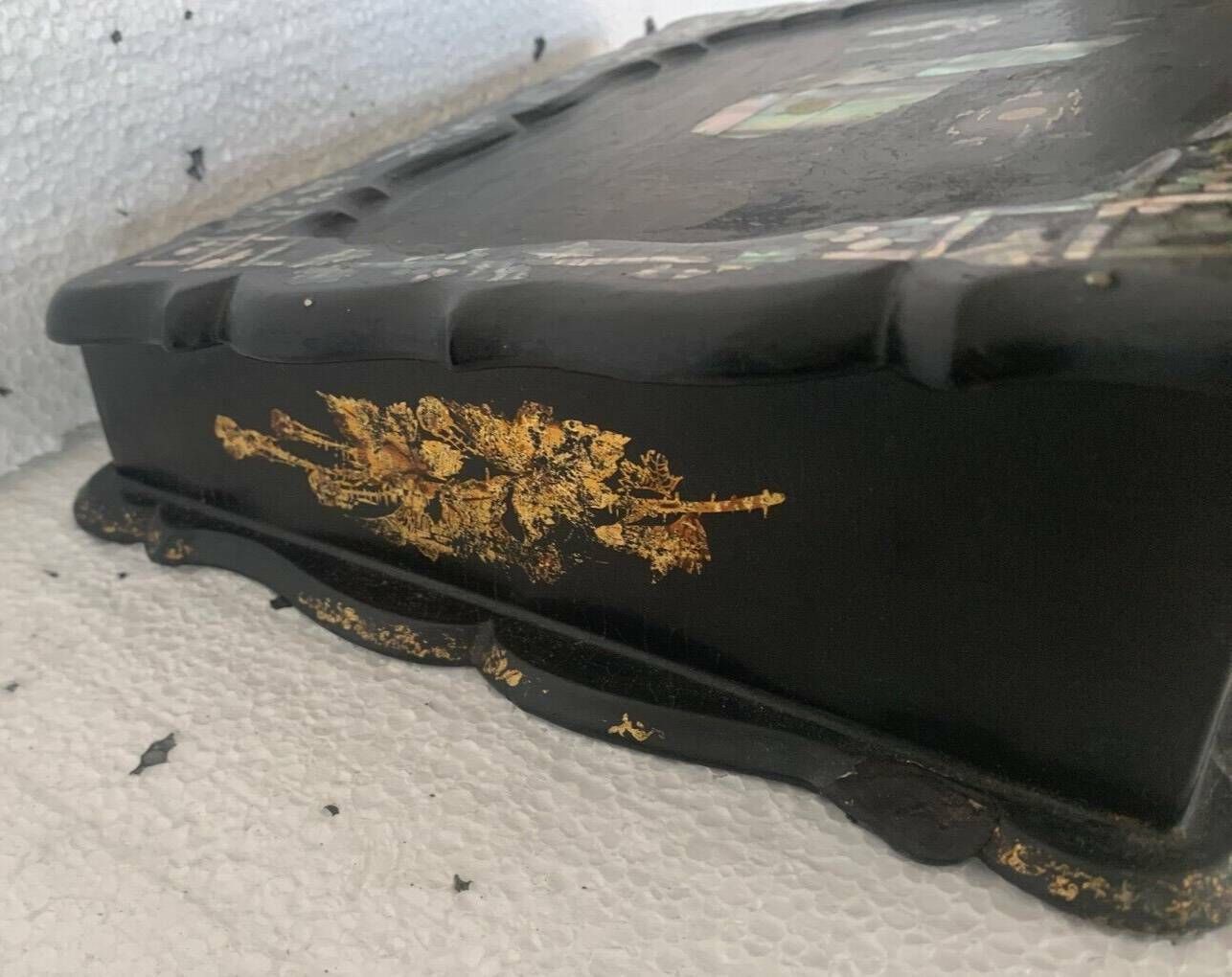 Burgoté Travel Writing Case Napoleon III 19th Century Burgot Marquetry photo for sale