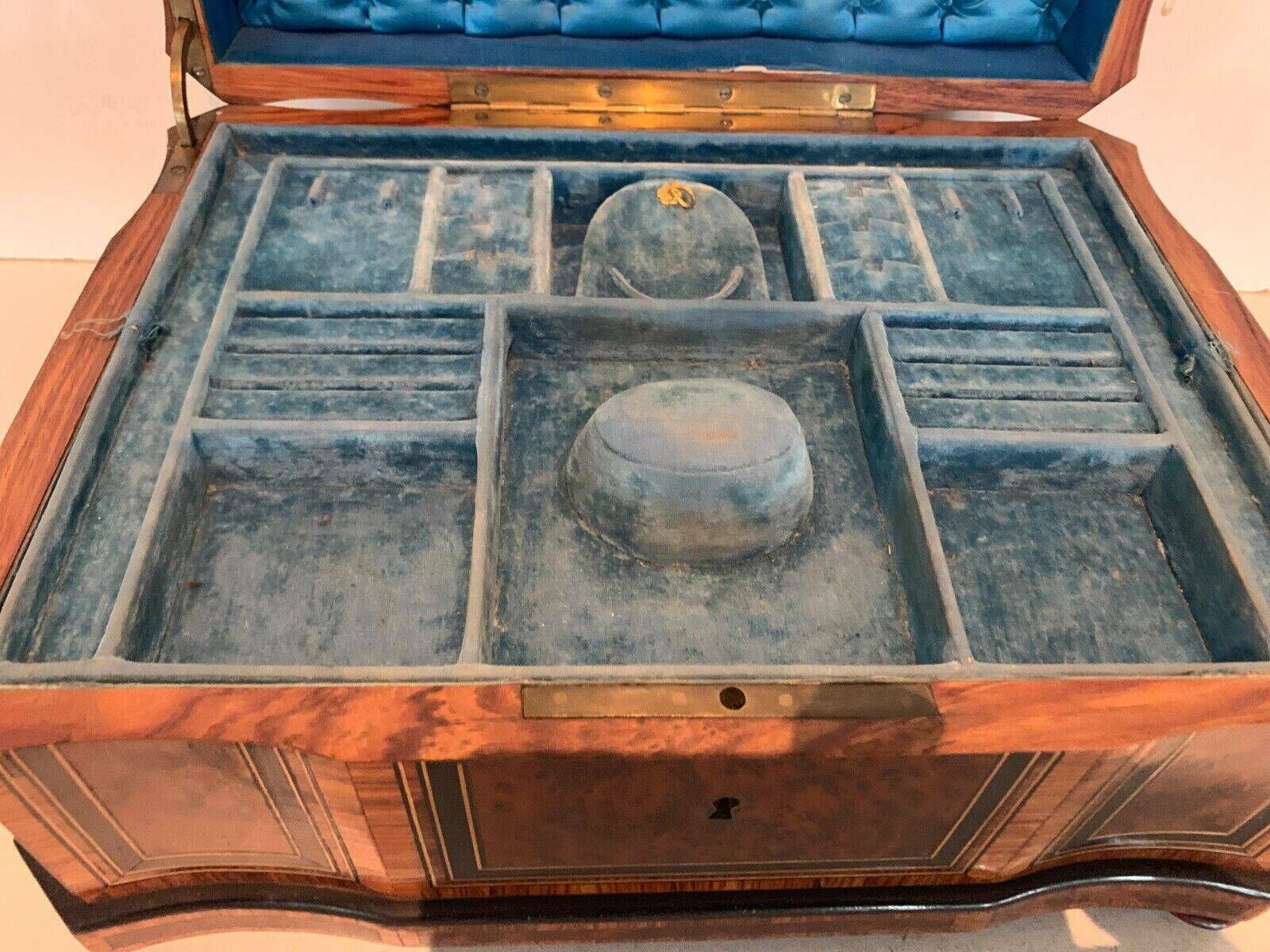 Jewelry Box In Cedar Burl Boulle Marquetry Box Napoleon III Period photo Home Decor