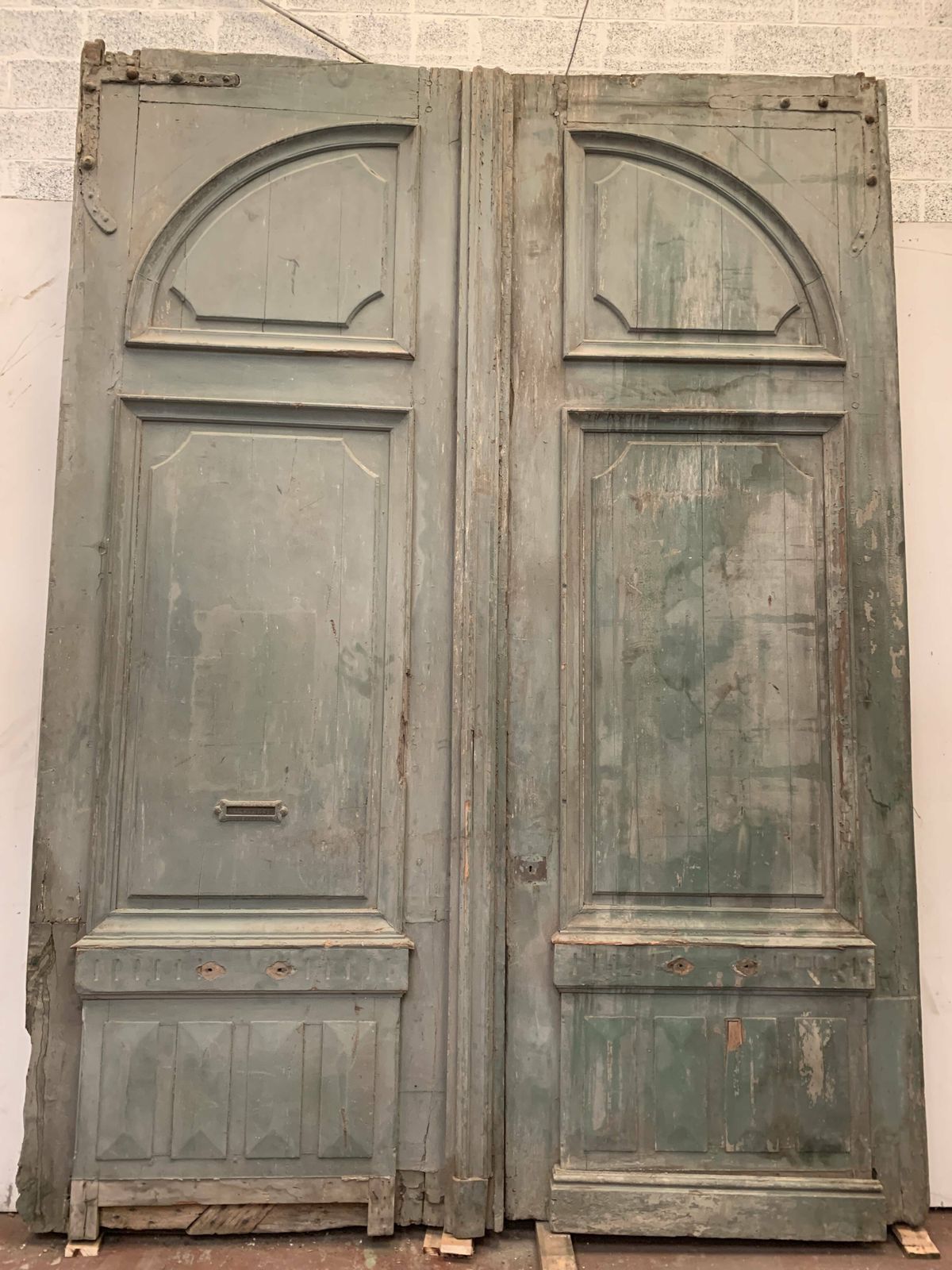 Double Carriage Doors In Natural Wood XIX Century photo for sale