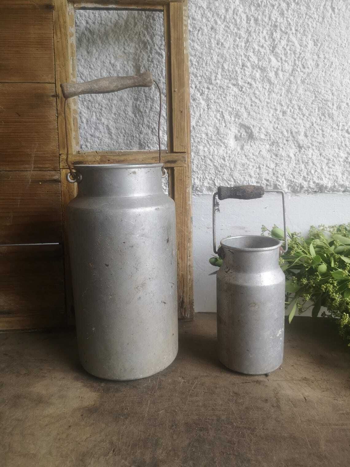 Farmhouse Vase Decor With Milk Churns Hungarian Vessel Garden Decor
