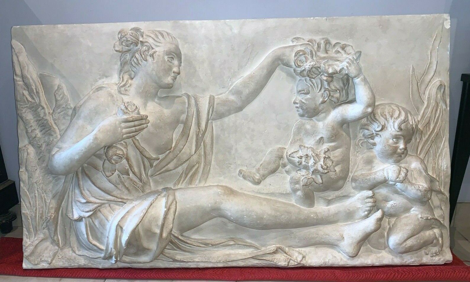 Bas Relief In Stucco Decorated With A Scene In The Antique XX Century