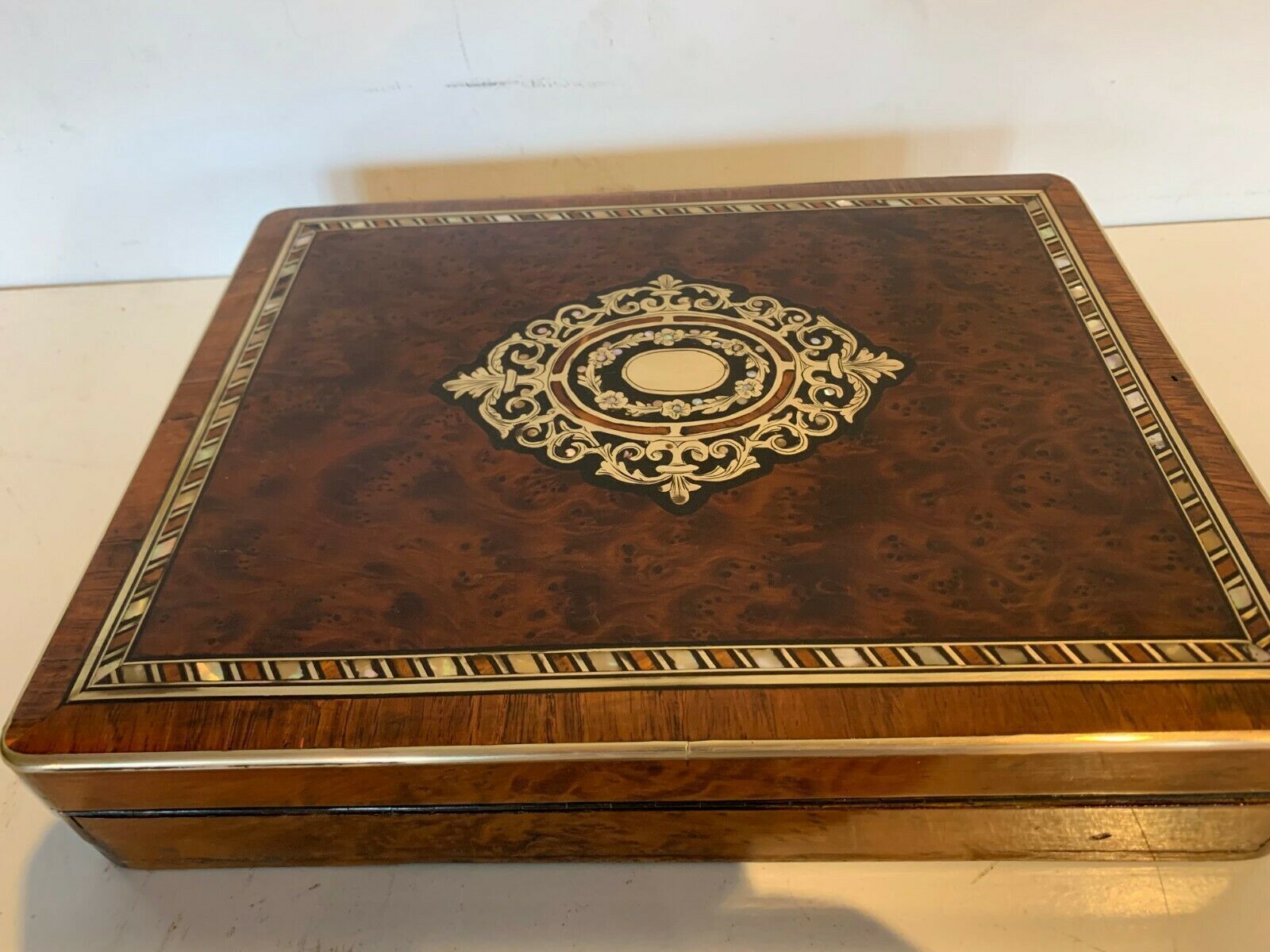 photo for sale Napoleon III Token Box Boulle Marquetry Thuja And Mother Of Pearl Burl