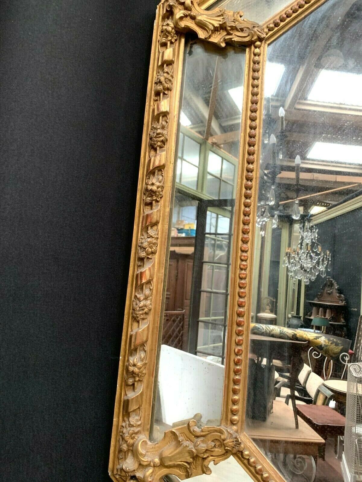Mirror With Closed Doors In Wood And Gilded Stucco Napoleon III Mirror 19 Century photo buy
