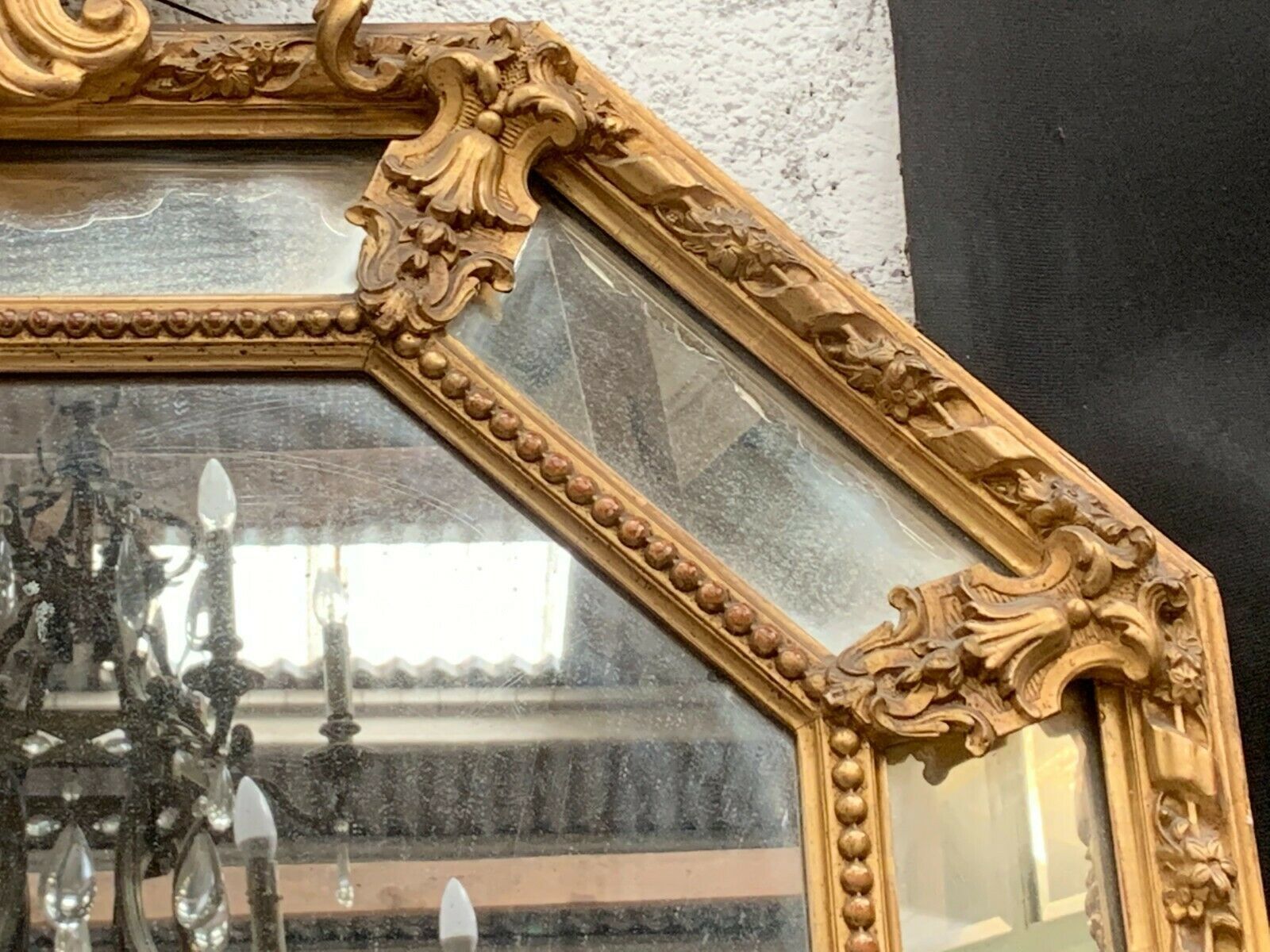 photo for sale Mirror With Closed Doors In Wood And Gilded Stucco Napoleon III Mirror 19 Century