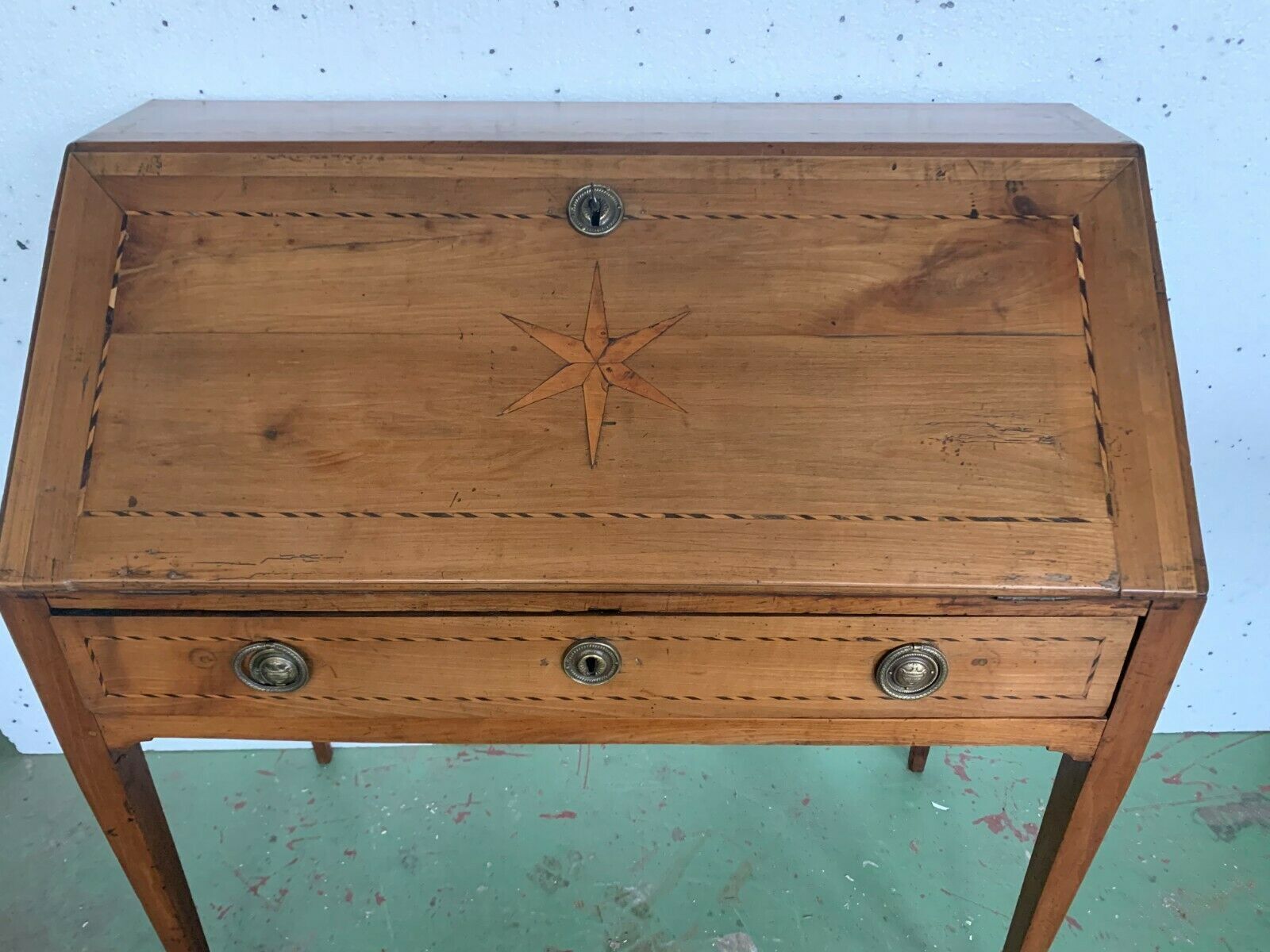 Louis XVI Style Cherry Wood Slope Desk XIX photo for sale