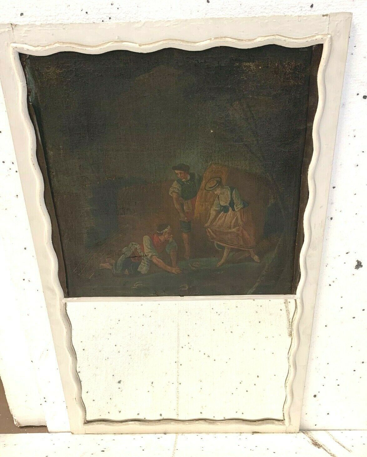 Louis XVI Fireplace Trumeau 18th Century Patinated Wood Frame photo Art