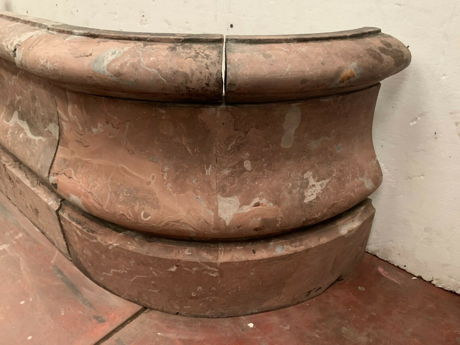 19th Century Breccia Marble Building Entrance Planter photo for sale