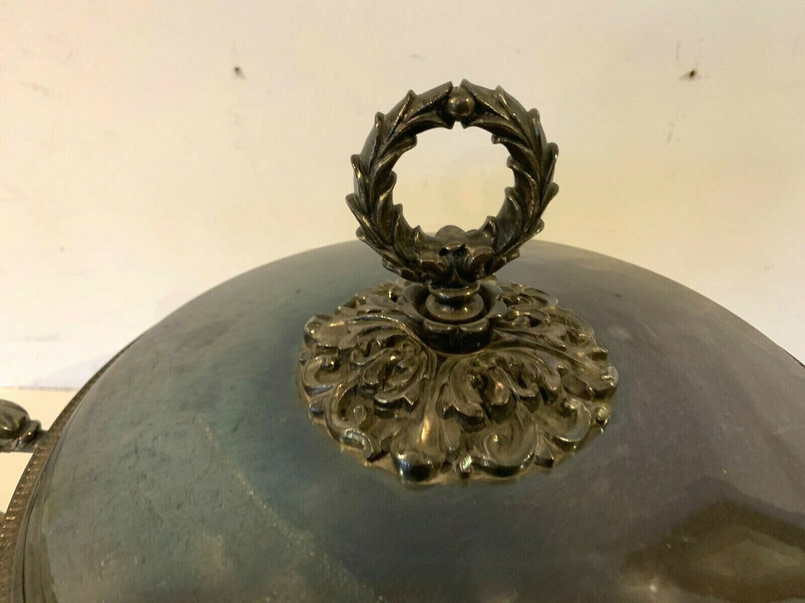 Empire Style Covered Vegetable Dish In Silver Metal Goldsmith Plasait XX Century photo for sale