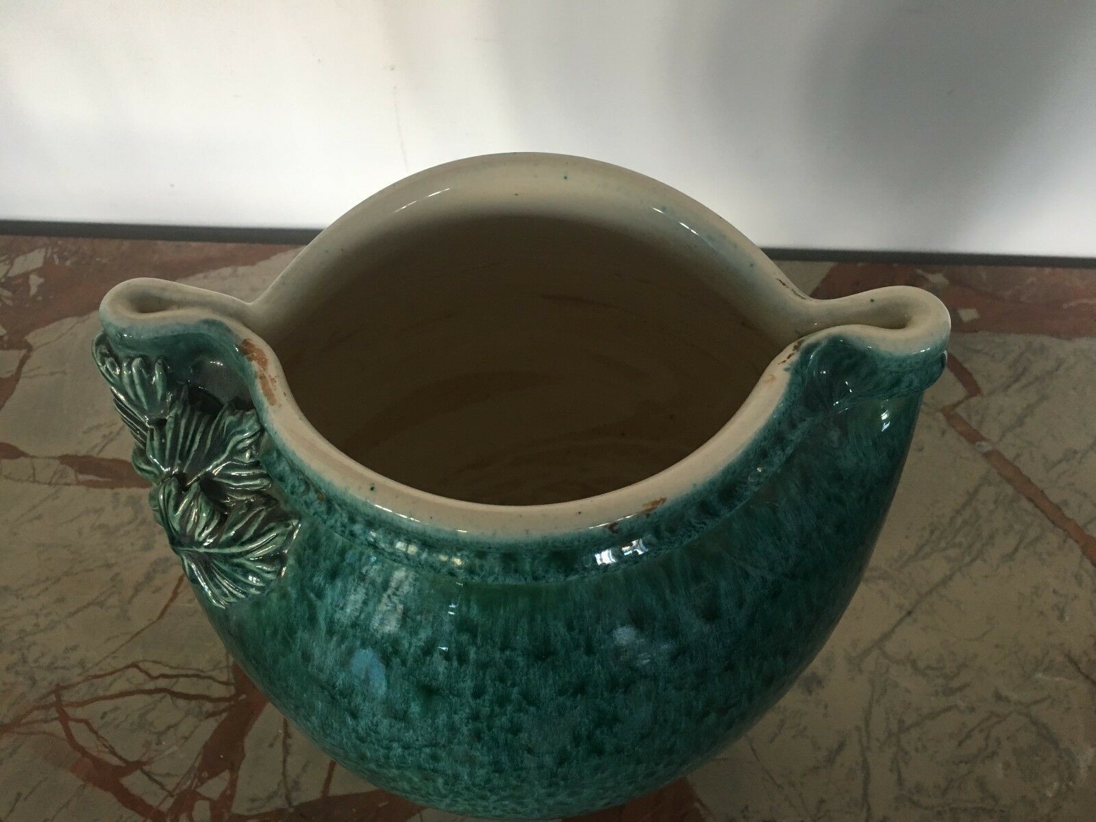 Enamelled Stoneware Vase By M Delmotte Ball Vase Pinched Neck Vase photo for sale