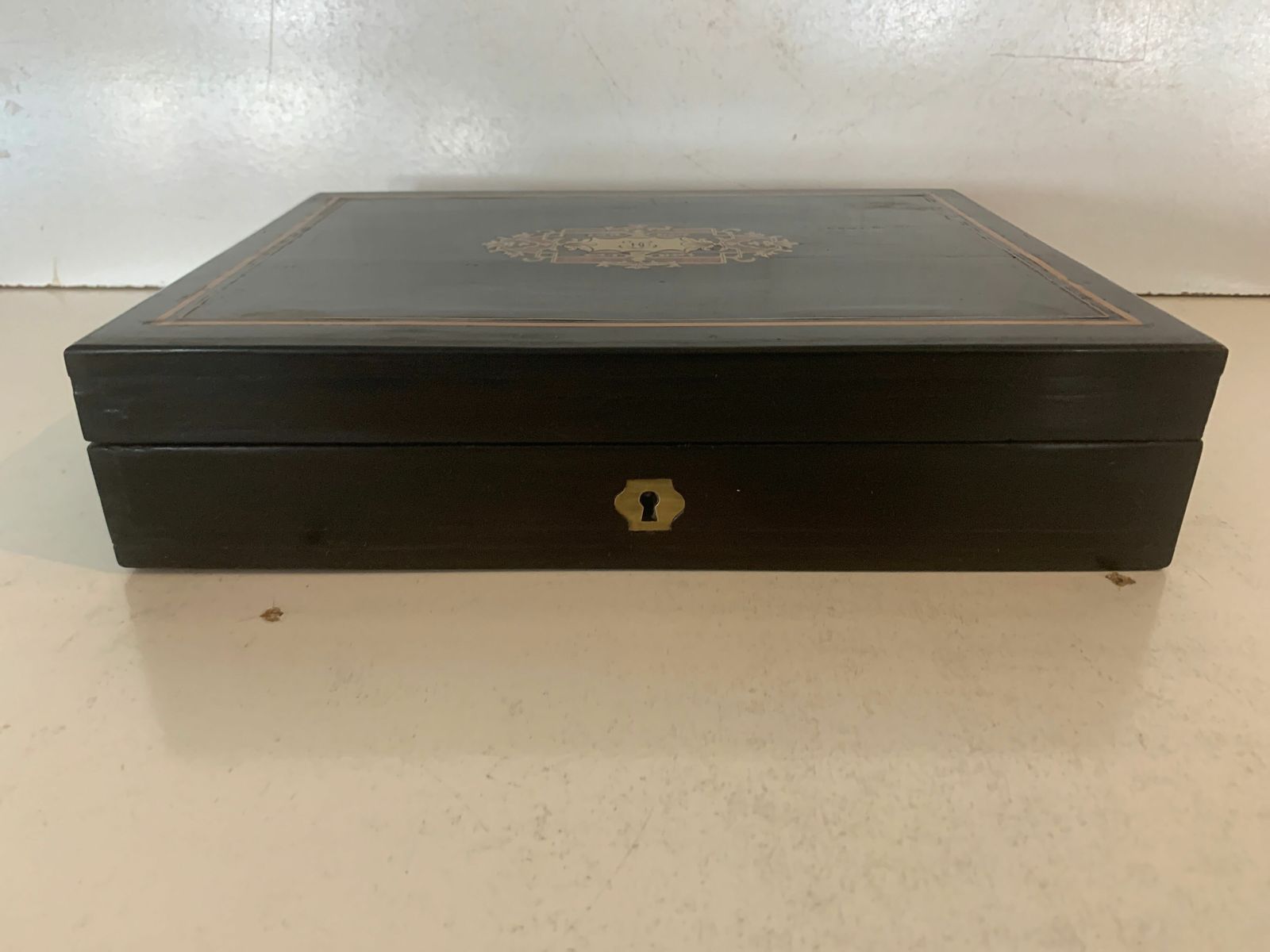 Box Tokens In Blackened Wood Box Napoleon III Boulle Marquetry Twentieth Century photo vinterior