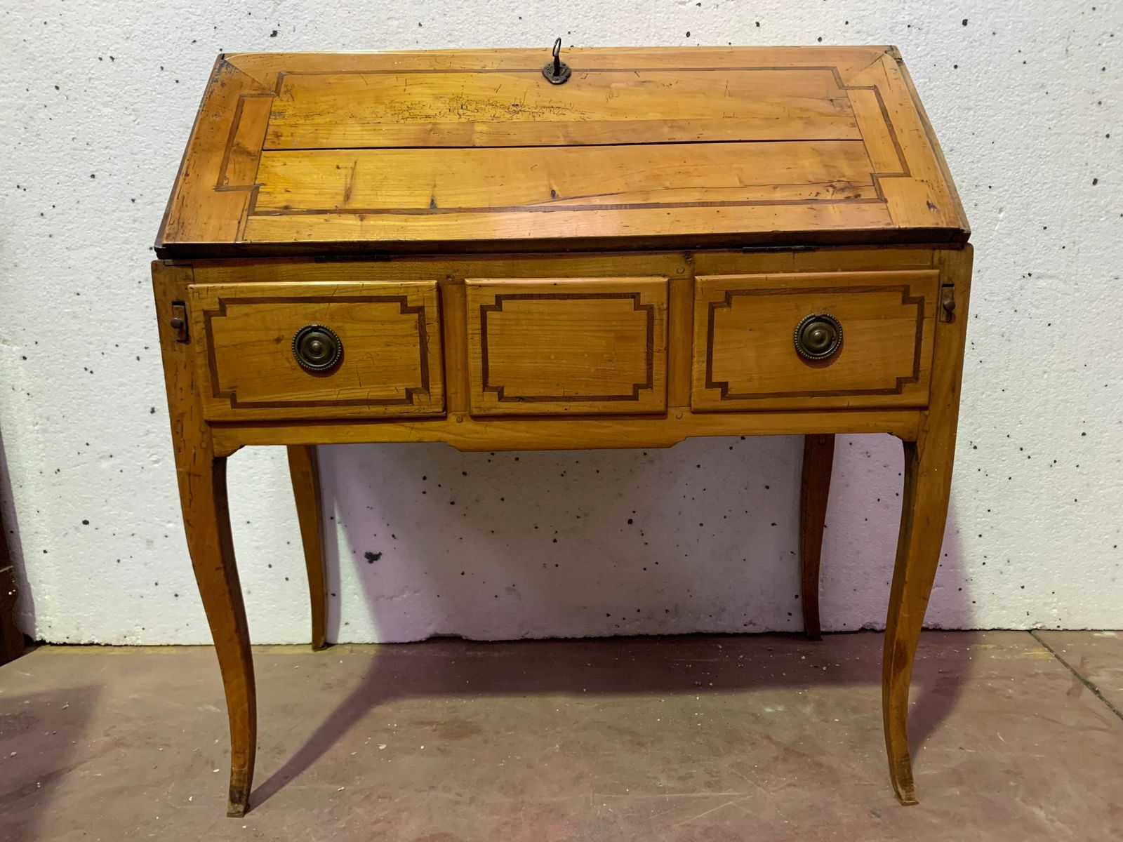 Louis XV Style Slope Office In Solid Cherry XIX Century photo for sale