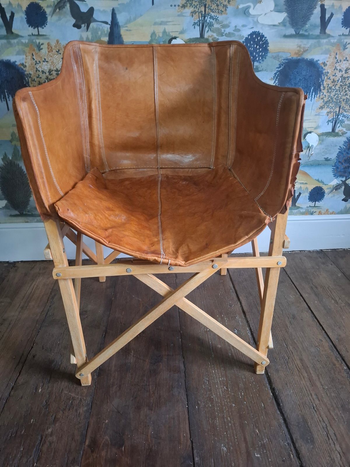 Rare Vintage Sri Lankan Cognac Leather Coffee Chairs photo vintage