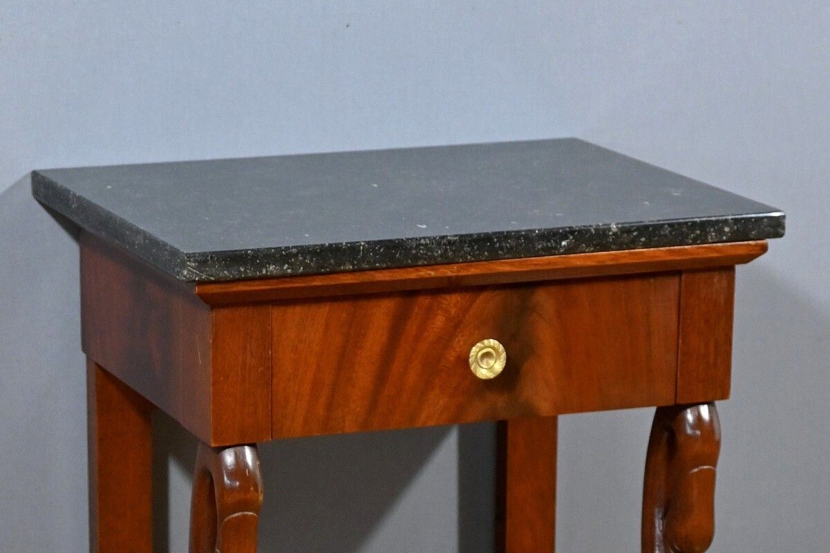 Mahogany Bedside Table, Empire Style – Mid 20th Century photo vinterior