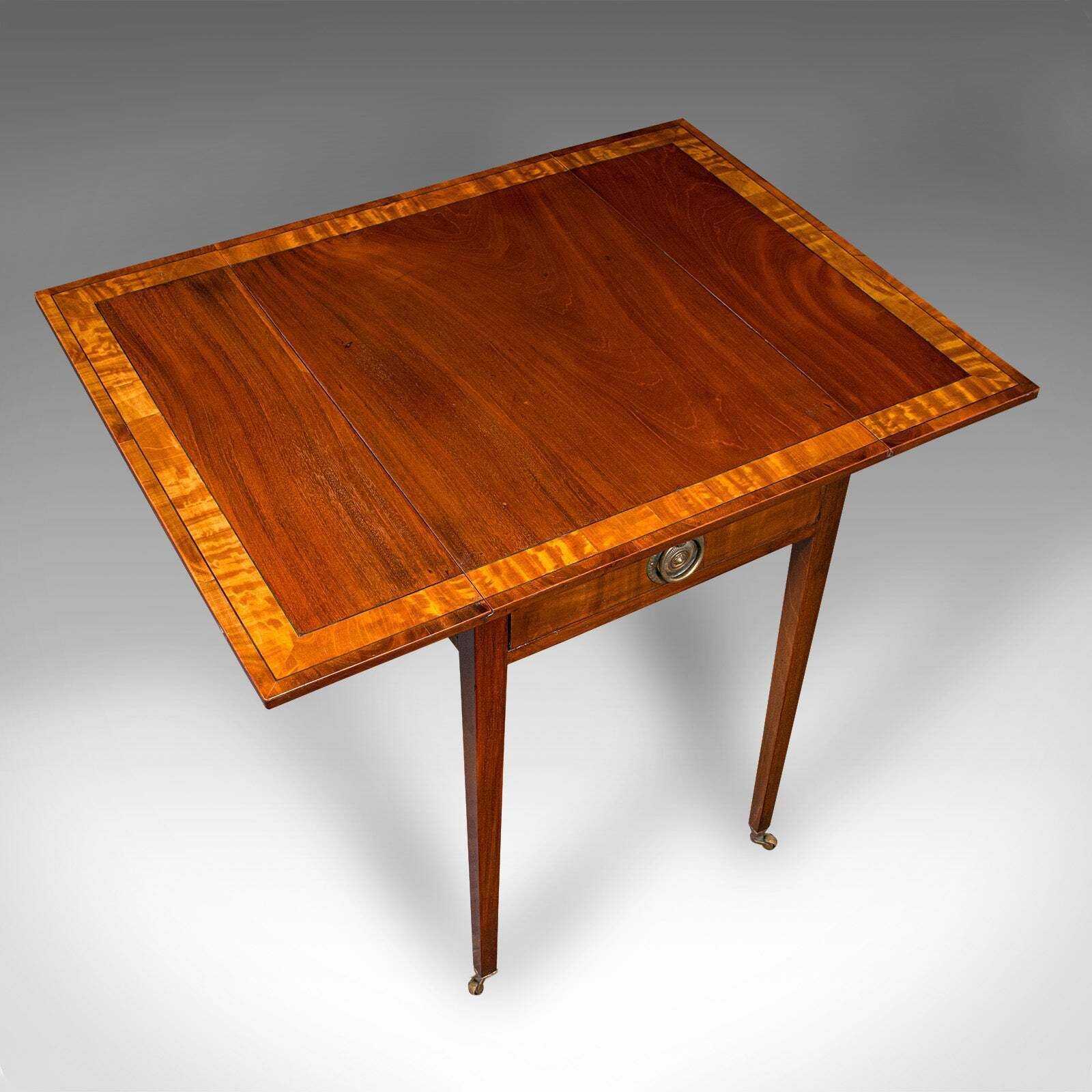 Antique Pembroke Table, English, Drop Leaf, Occasional, Tea, Regency, Circa 1820 photo vintage