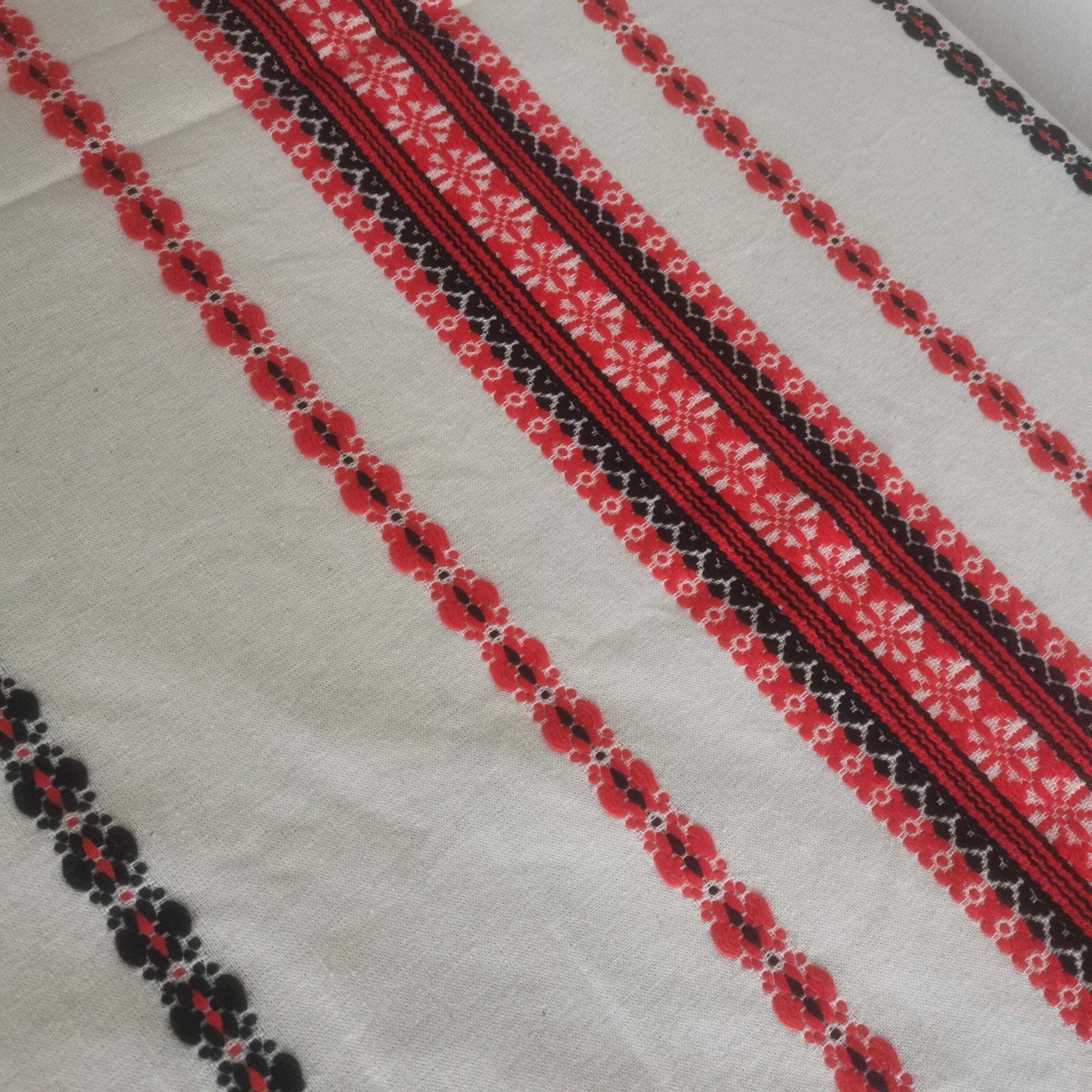 Woulda Love To Plough In Sárköz   Huge Hand Woven Folk Art Flax Tablecloth From Southwest Hungary photo for sale