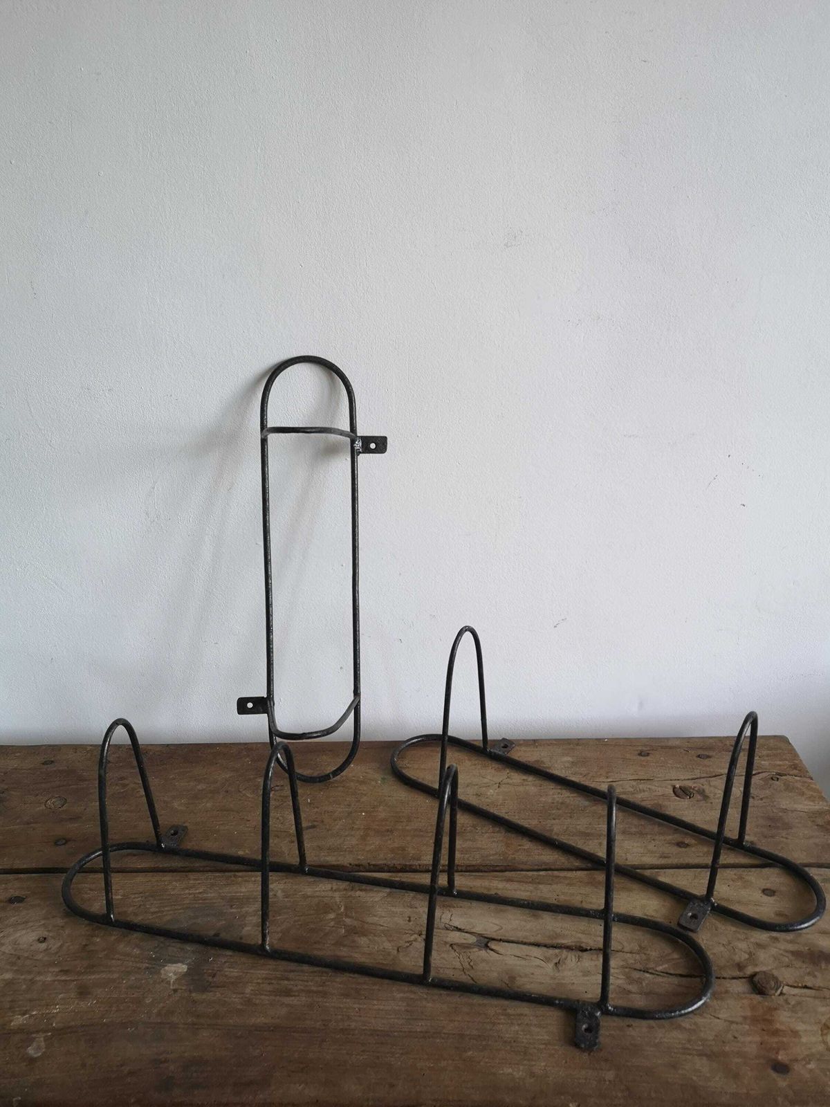 Vintage 1950s Central European Mid Century Modern Cast Iron String Shelf Brackets Strong, Robust, Stylish For Customized Shelving Delight photo 83.0