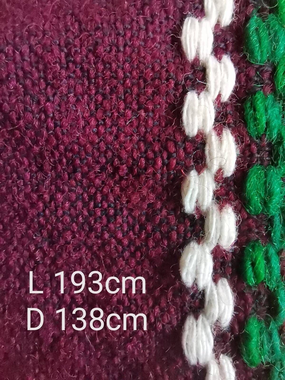 Big Wall Hanging Or Rug, Throw, Hungarian Hand Weaved 50's Folk Stitch Vintage Bold Bright Home Decor, Rich Colours, Brown, Red, Green photo 53.0