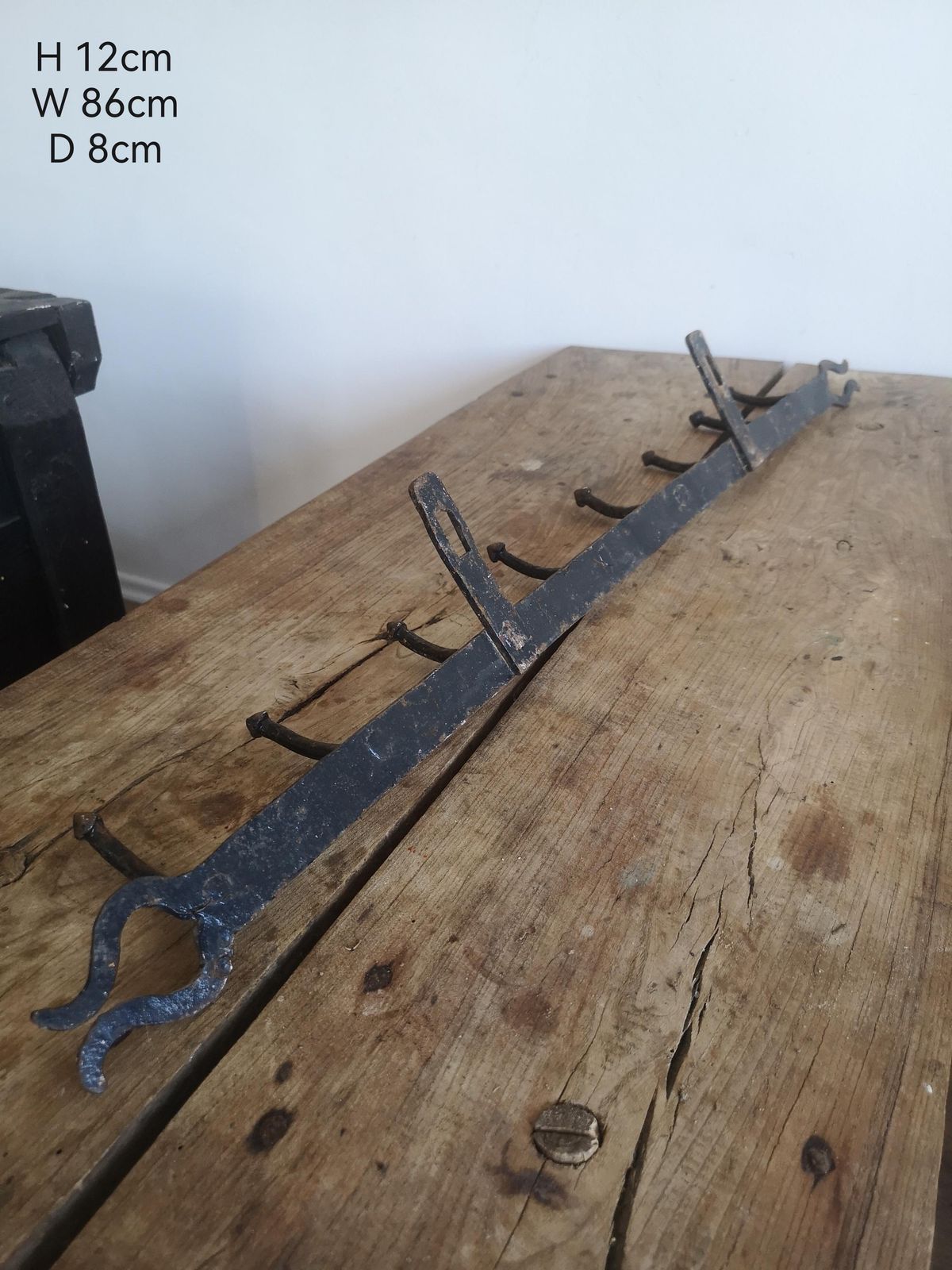 Strong Coat Hook Rustic Old And Metal High Patina Farm Barn Unique Hand Made Imperfect Shape, Wabi Sabi, Hats, Scarfs Hallway Decor photo vinterior