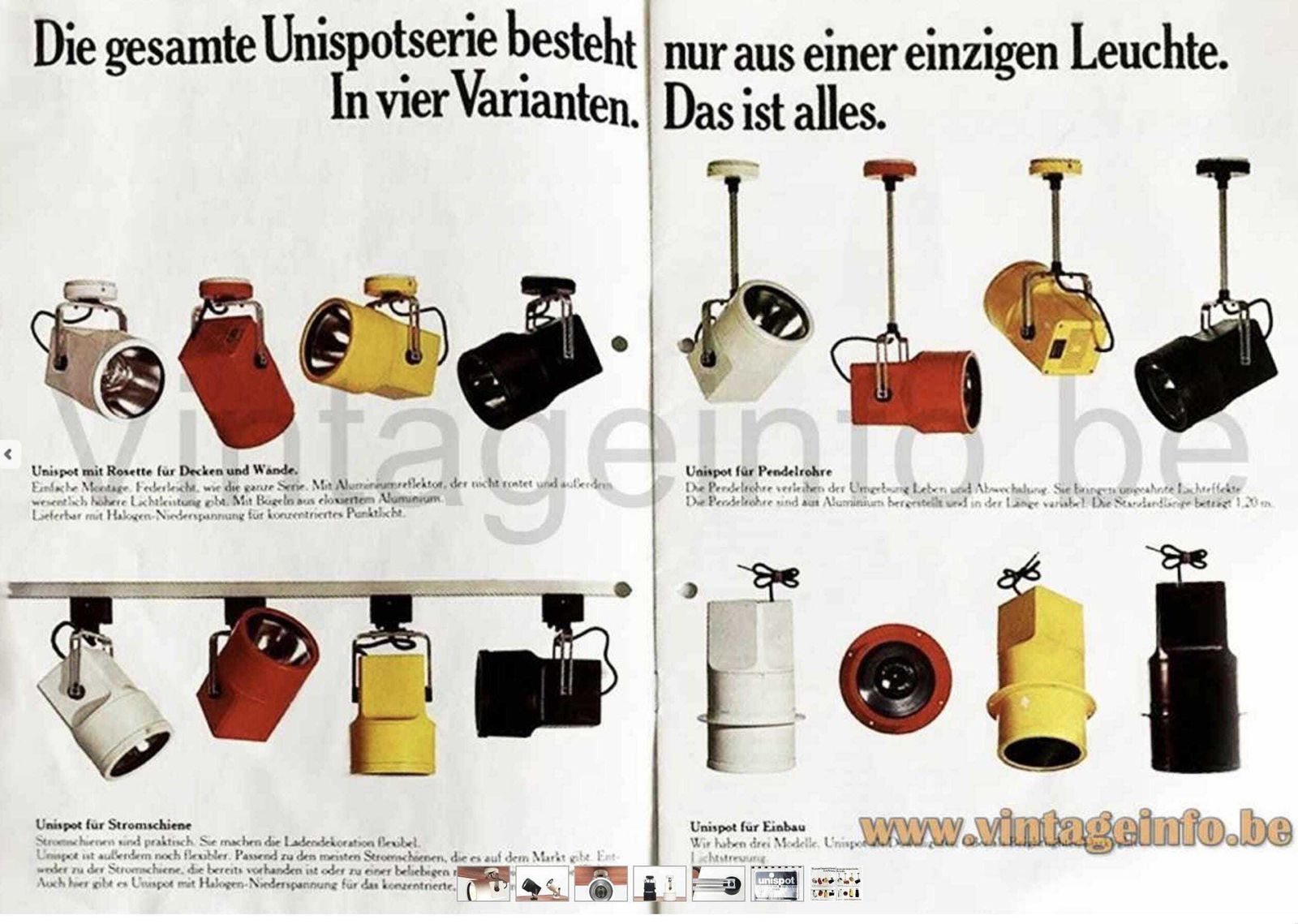 photo for sale Orange Spotlight "Unispot" By Bent Boysen For Louis Poulsen. Denmark 1970s
