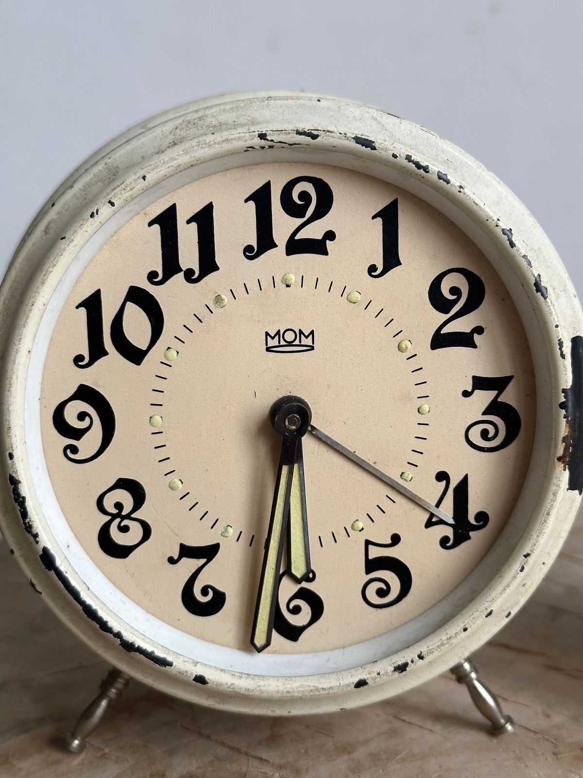 Vintage Clocks, Really Rustic Looking Old Time Pieces, Very Atmospheric, Nice Looking, European, Alarm Clock, Rusty, Prop, Parts, Gilt X 2 photo furniture