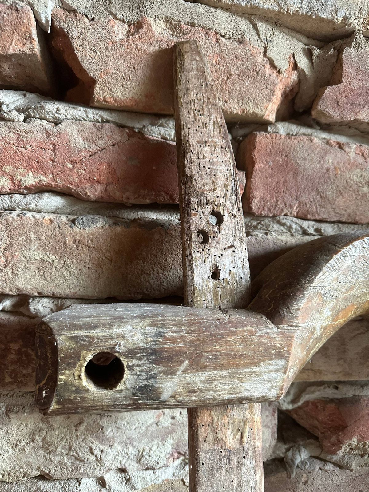 Authentic C1800s Hungarian Goat Cart Wagon Part: Gnarly Wood, Historical Charm For Wall Decor Or Upcycling Hand Made Barn Find photo furniture
