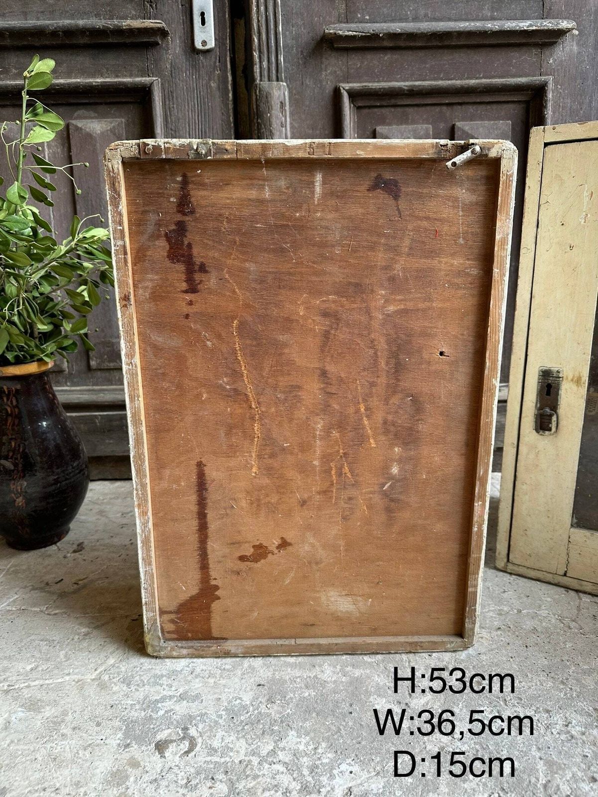 Wooden Shabby Apothecary Bathroom Medical Cabinet Small Jewelry Box Mini Chest Herb Cupboard Tea White Chippy Hand Made Primitive photo vinterior