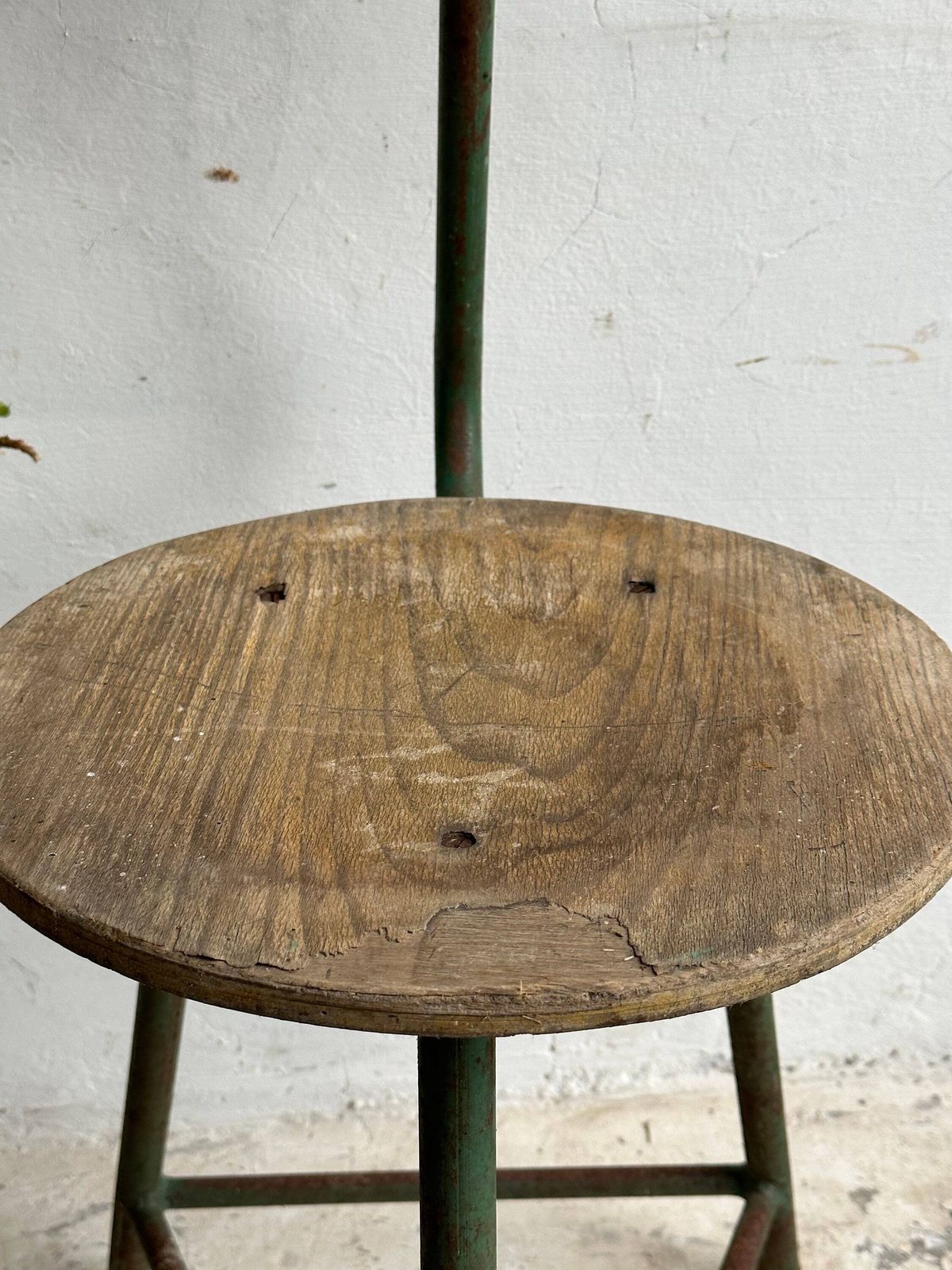 Heavy Steel Retro Workseat Engineering Stool Factory Chair Vintage Bench Seat Machinists Stool 1950s European, Gnarly photo furniture