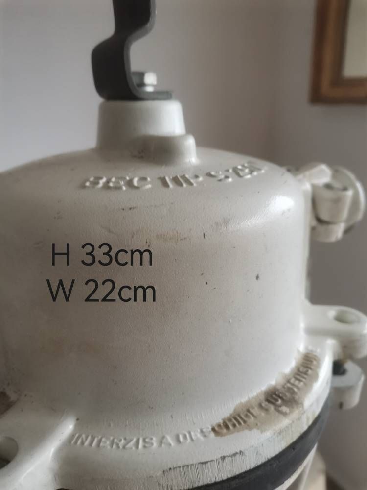 Vintage Bulkhead, Loft, Factory, Industrial Light Fixture. Heavy Cast Shatter Proof 2 Available Kitchen Lighting Statement Piece White photo furniture