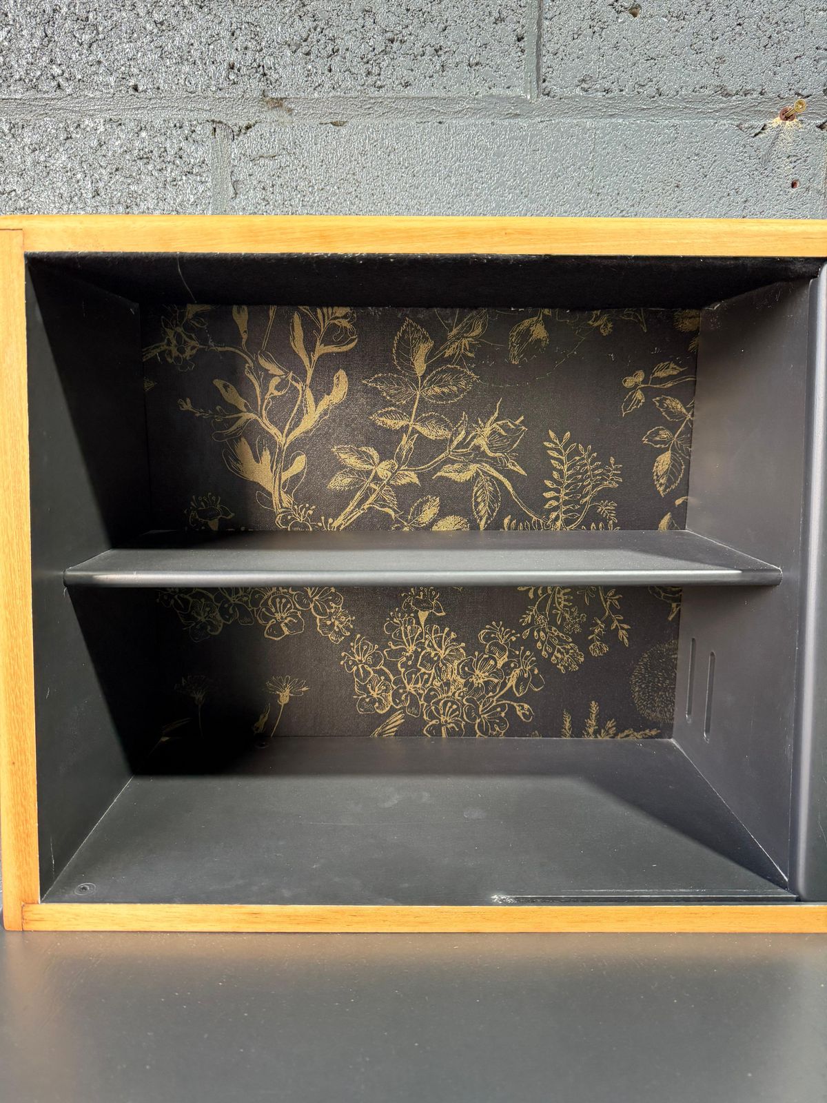 Retro Cabinet/Dresser Painted In F&B Jet Black. photo vintage