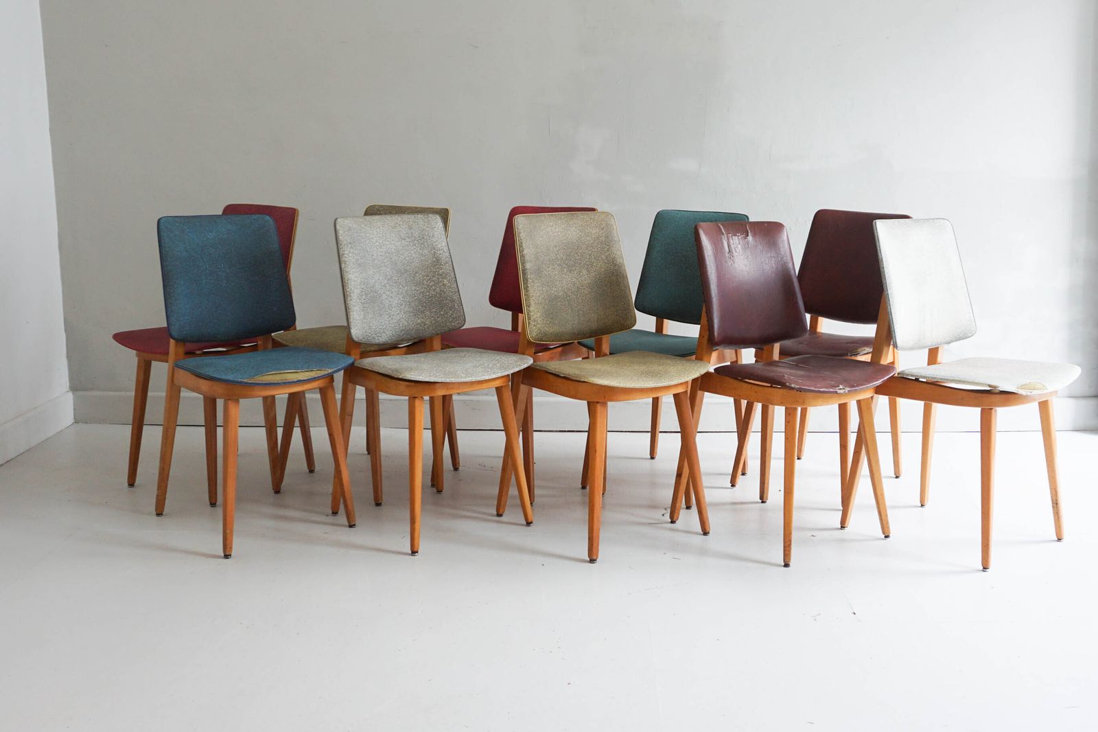 Set Of 10 Mid Century Chairs, 1960s photo furniture