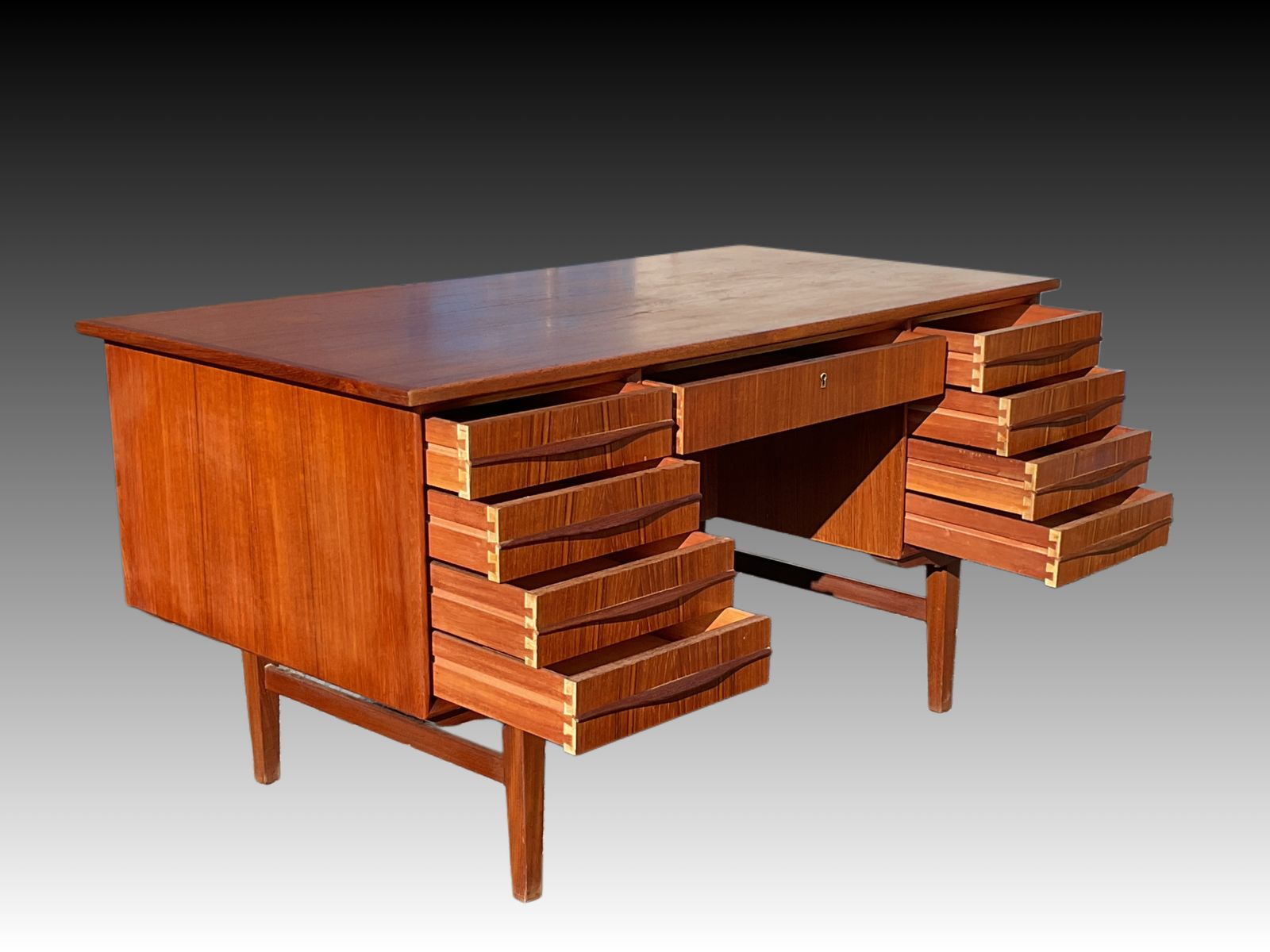 Danish Teak Pedistal Desk In Mid Century Design 1970s photo 1385.0