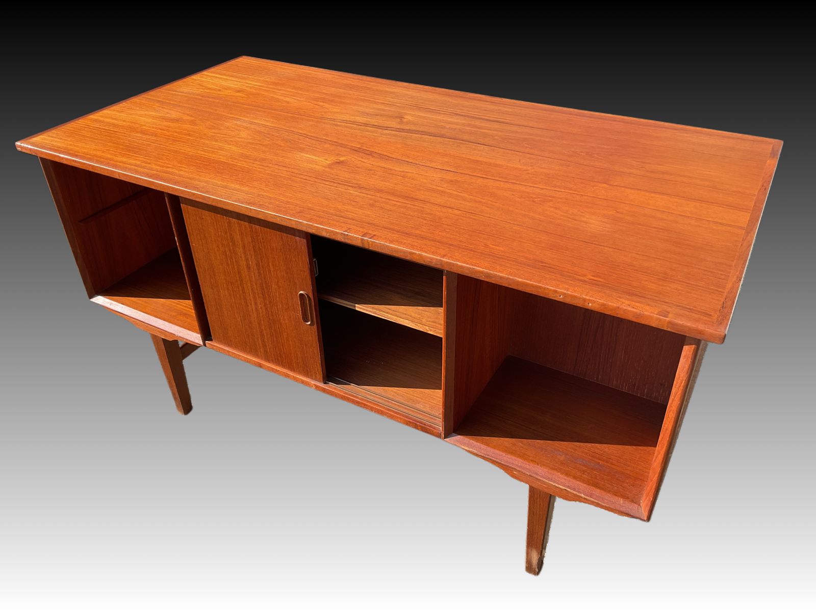 Danish Teak Pedistal Desk In Mid Century Design 1970s photo buy