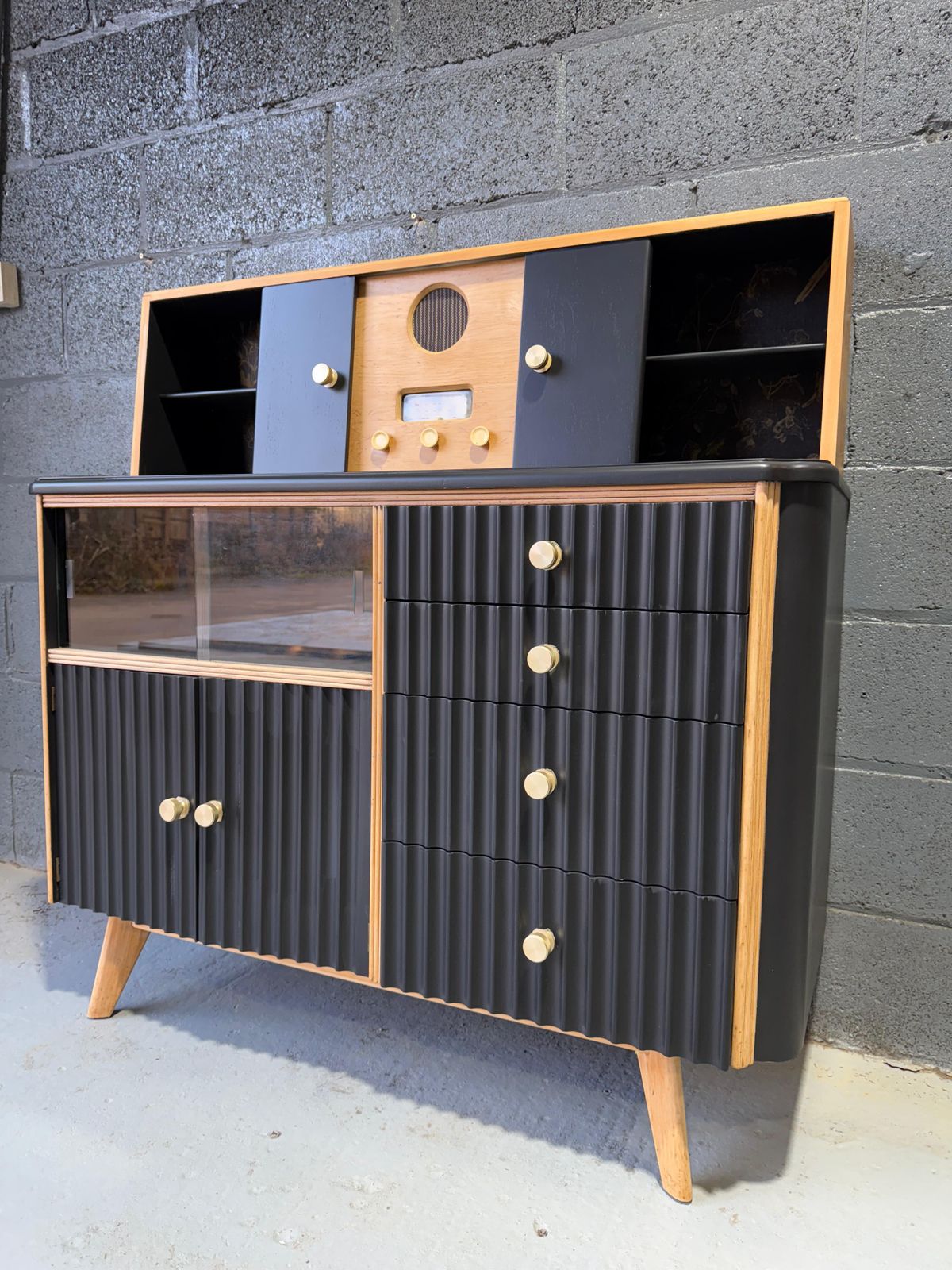 Retro Cabinet/Dresser Painted In F&B Jet Black.