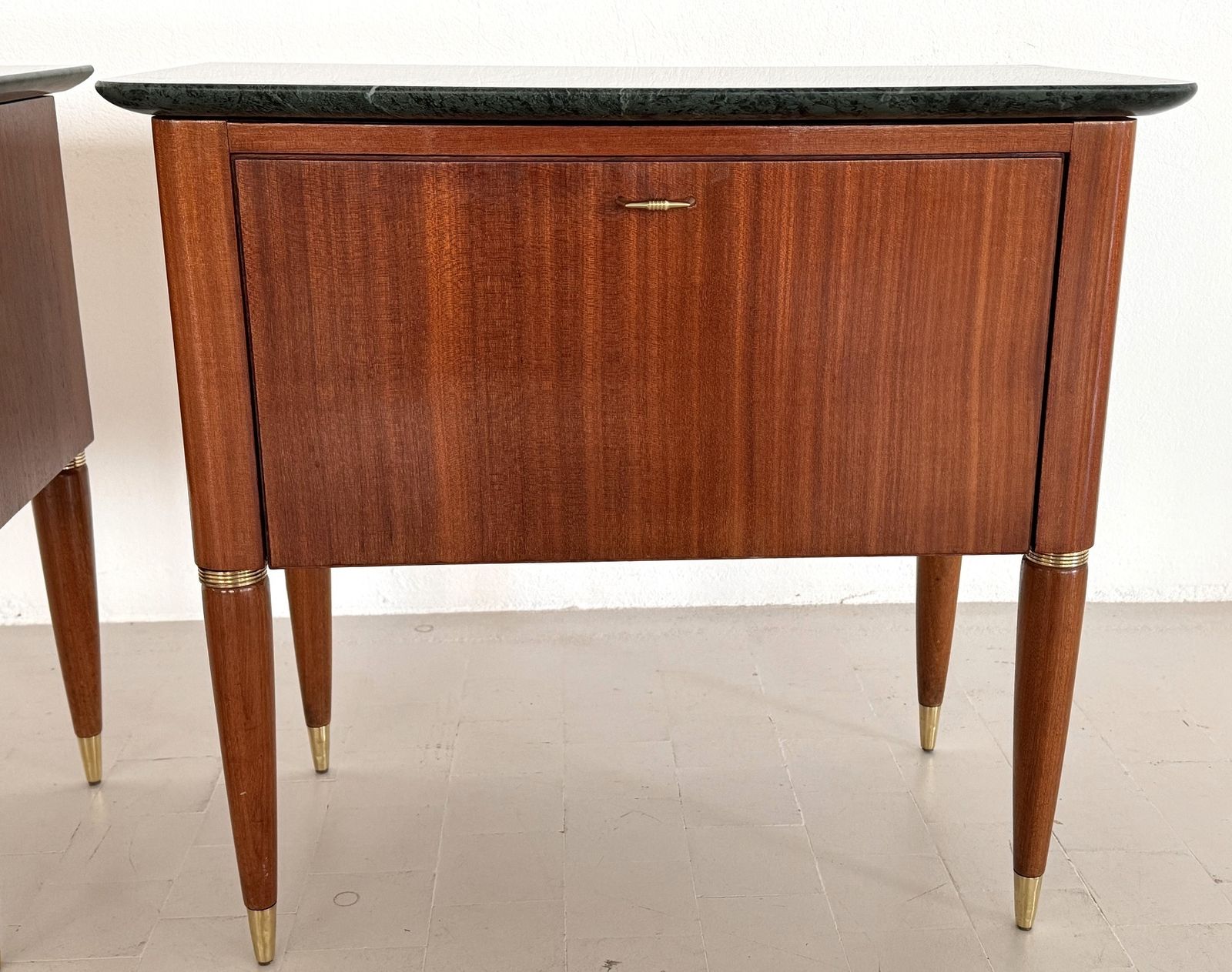 photo buy Italian Mid Century Night Stands Or Bedside Tables By La Permanente Di Cantù With Green Marble Top