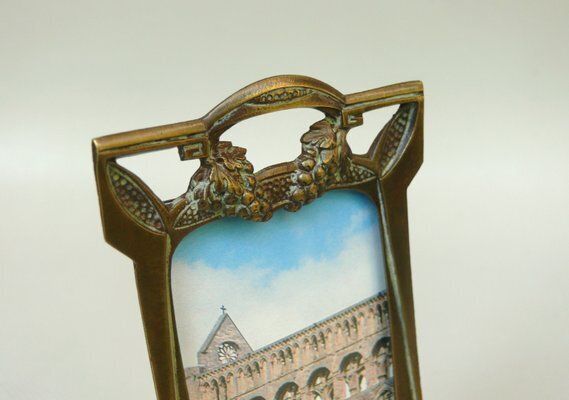Art Nouveau Patinated Bronze Floral Picture Frame With Vine Panicles, France, 1890s photo buy