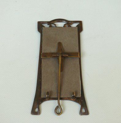 photo for sale Art Nouveau Patinated Bronze Floral Picture Frame With Vine Panicles, France, 1890s