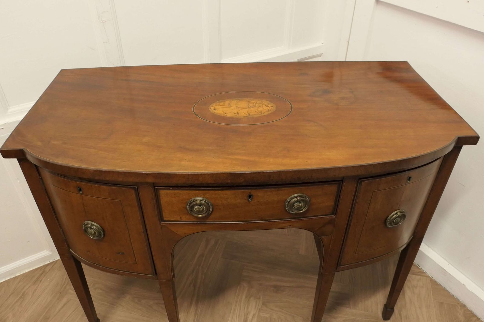 Early 19th Century Georgian Bow Front Walnut Dresser photo furniture