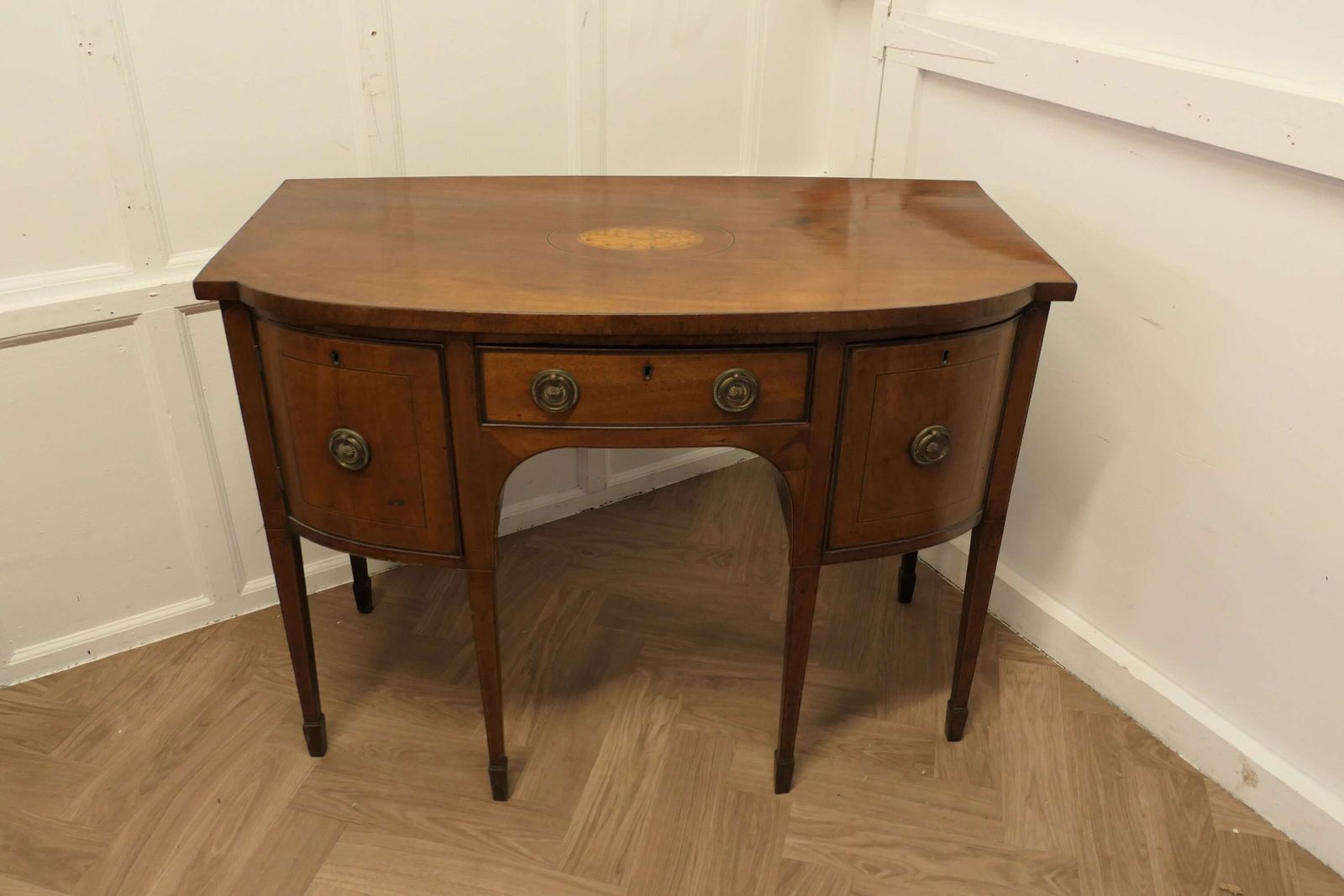 Early 19th Century Georgian Bow Front Walnut Dresser photo for sale