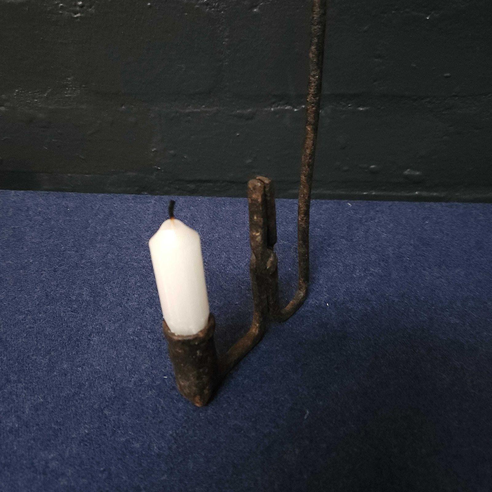 Welsh Hanging Rushlight And Candle Holder, Circa Late 18th Century photo Home Decor