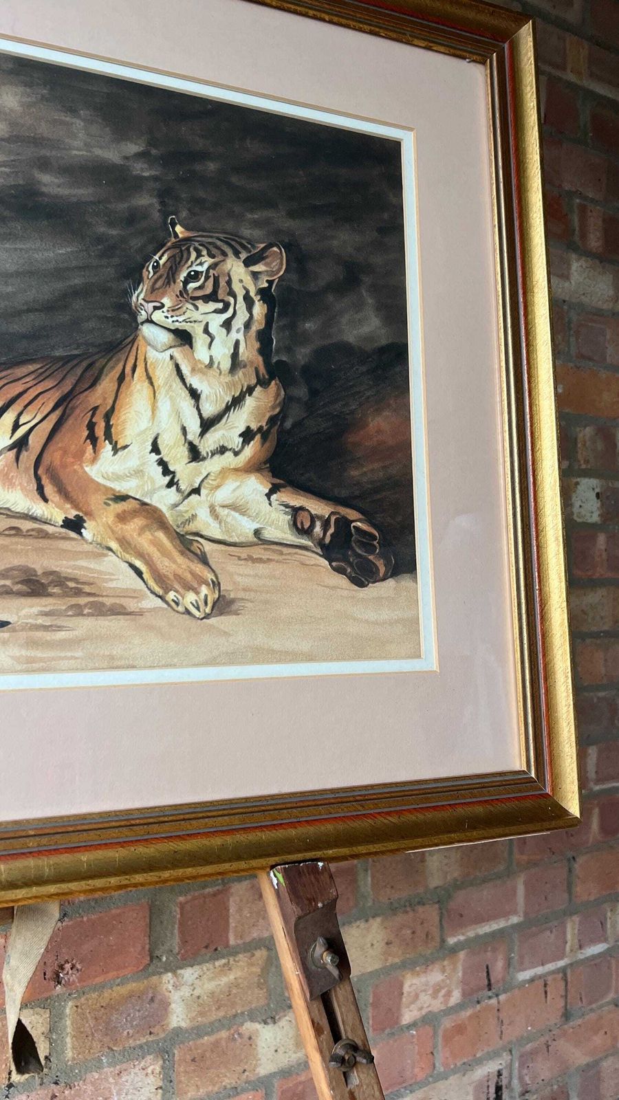 Framed Watercolour Painting Of A Tiger – Wildlife Art photo vinterior