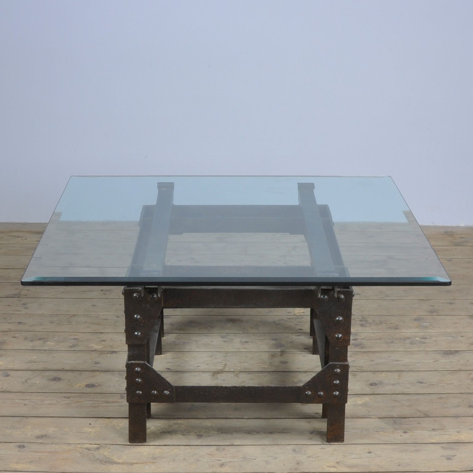 Coffee Table Of Cast Iron And Glass Top photo for sale