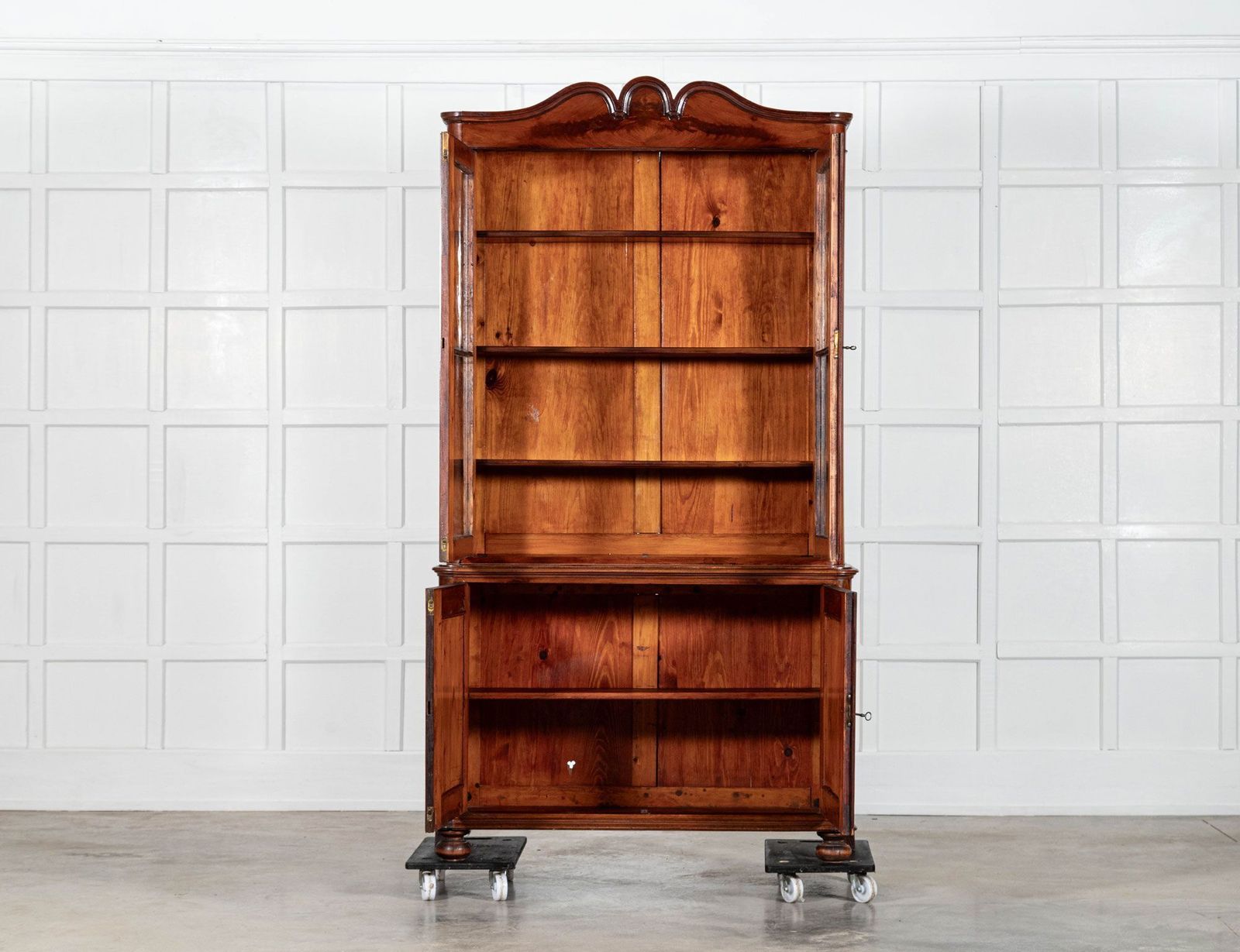 19thc French Flame Mahogany Glazed Bookcase photo furniture