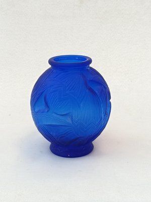 Art Deco Glass Les Nenuphars Vase By Pierre Davesn photo 624.0