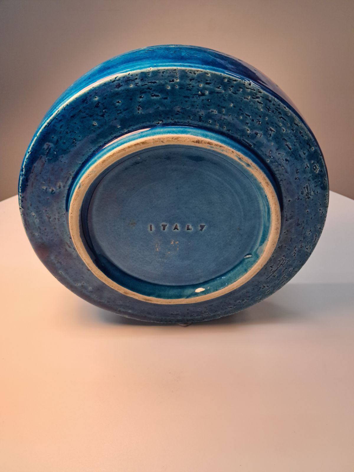 Fabulous Brutlist Bitossi Cigar Ashtray Or Catchall In Cobalt Blue photo furniture