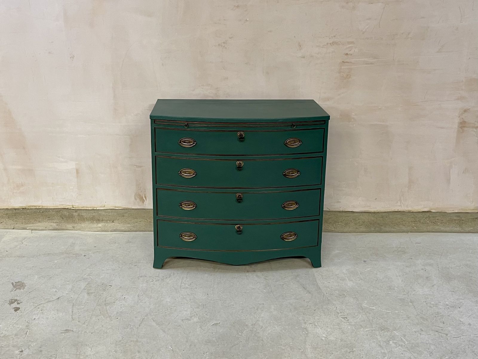 photo buy Chest Of Drawers Chest Of Draws Green Leather Bow Fronted