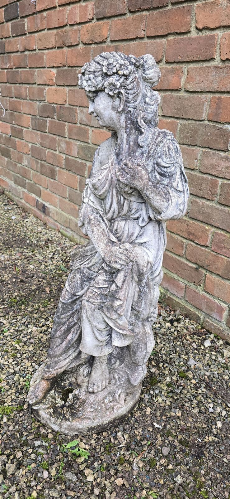 Draped Lady With Crown Of Flowers photo for sale