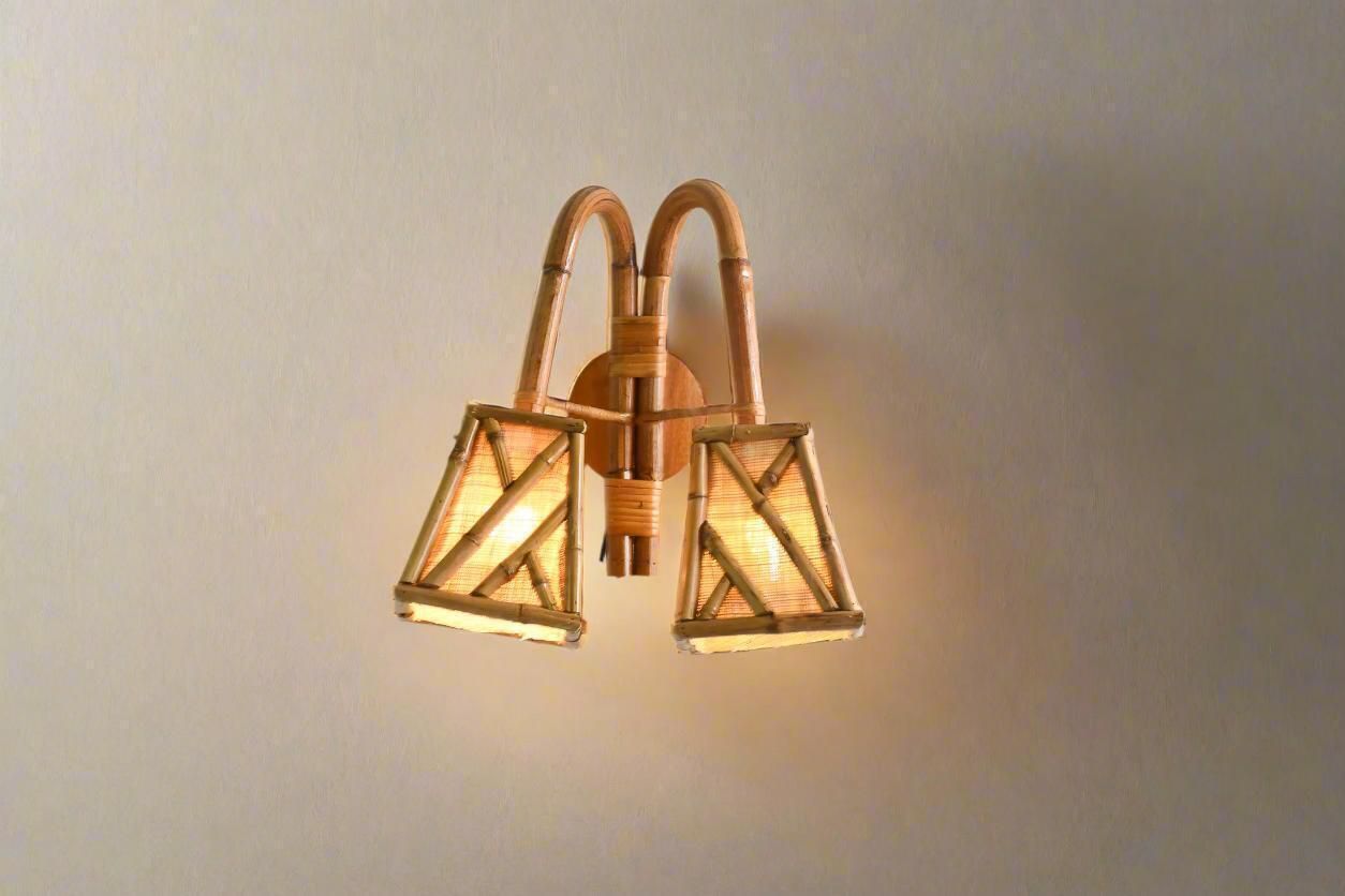 Chippendale Pattern Shade Double Wall Sconce, Bedroom Light