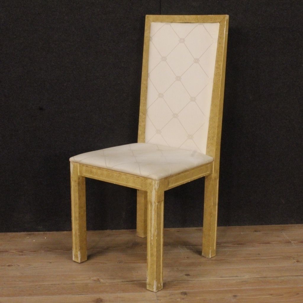8 Lacquered And Painted Italian Chairs From 20th Century photo Furniture