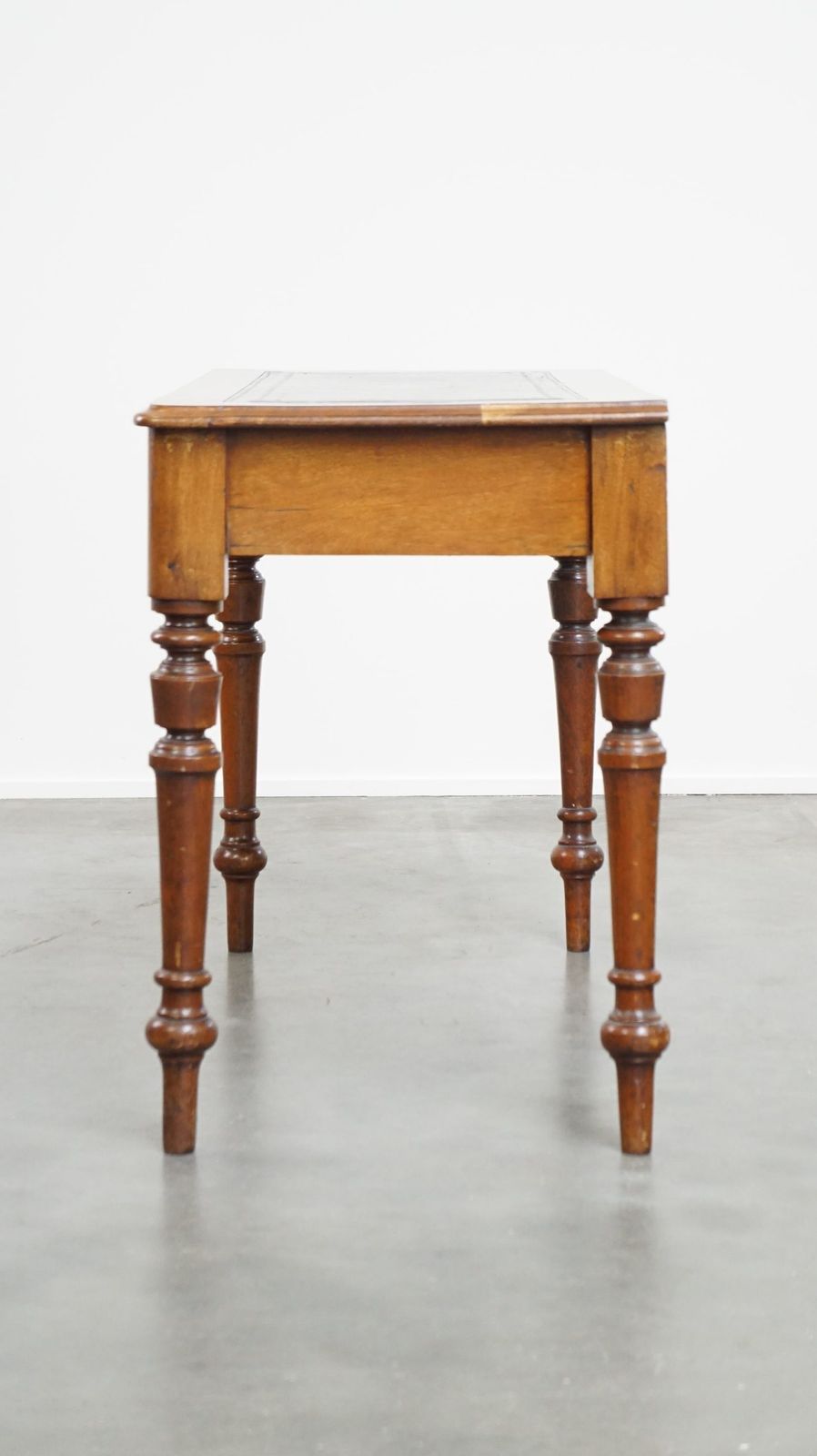 Beautiful, Graceful And Elegant Antique English Writing Desk/Hall Table With A Leather Top photo vinterior